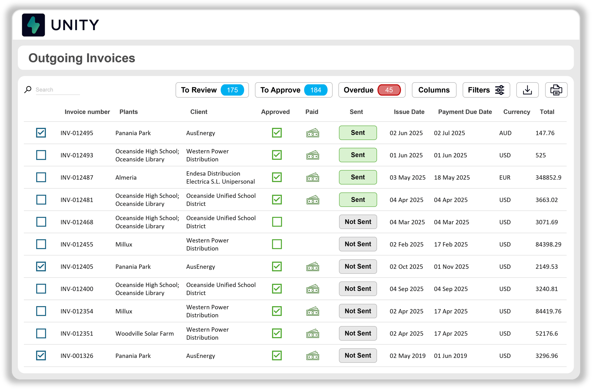 Suivi centralisé des factures