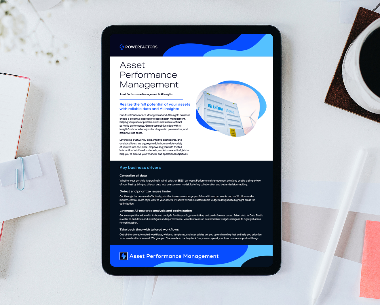 Surveillez, gérez et optimisez les performances de vos actifs dans le domaine des énergies renouvelables.