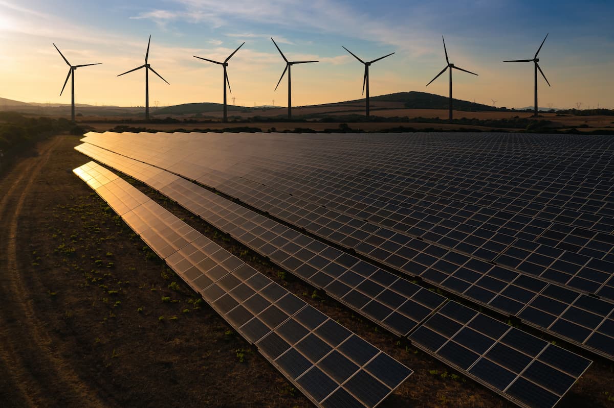 solar fleet and wind turbines