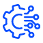 Gear with network lines coming out of it icon